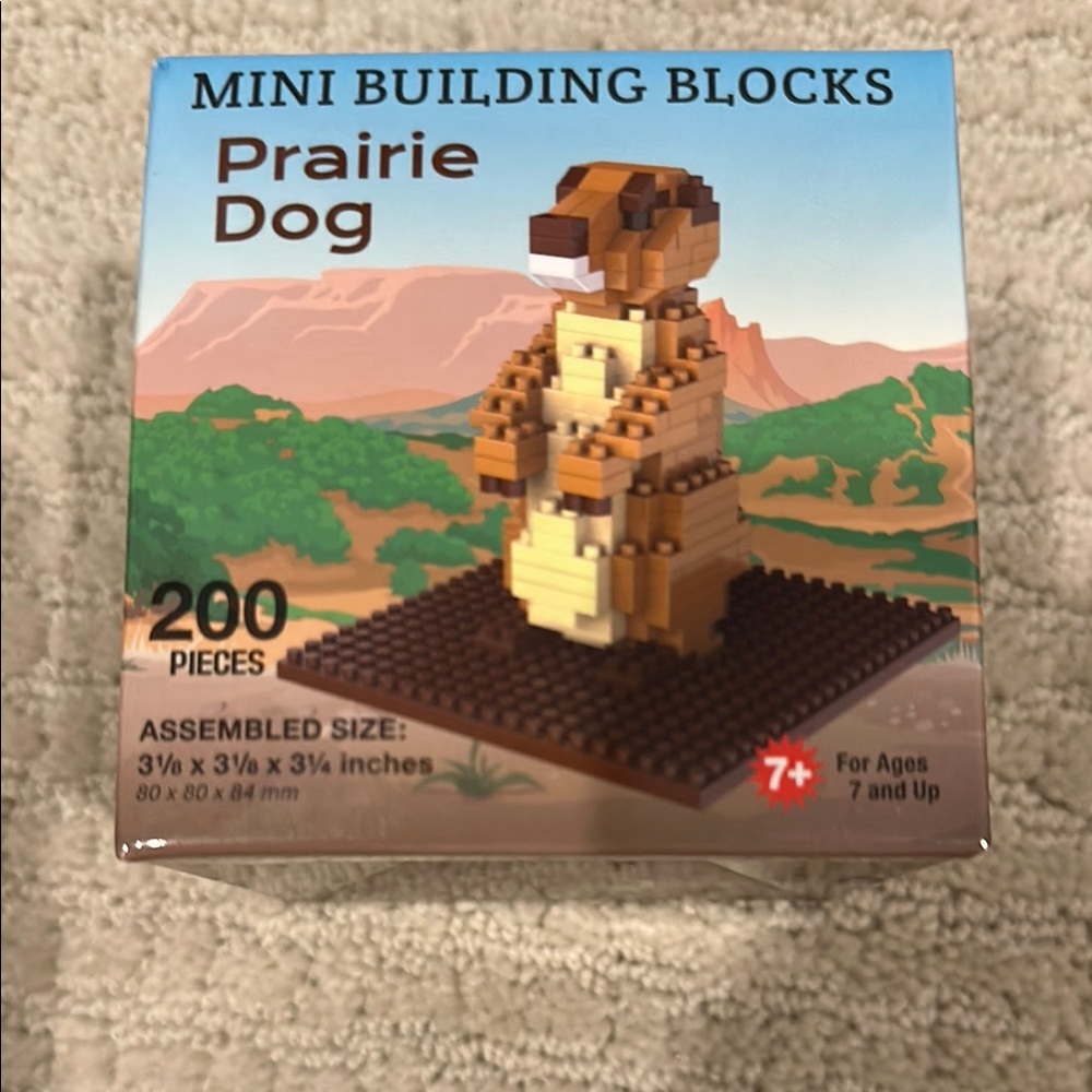 Mini Building Blocks Prairie Dog Set - Brown and Tan